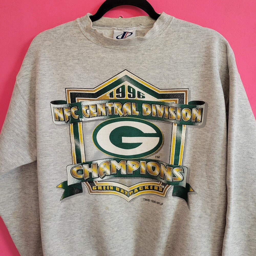 1995 Green Bay Packers Vintage Gray Crewneck Sweatshirt NFC Central Champions